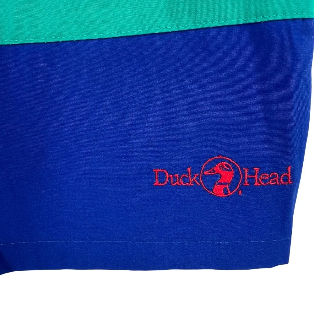 Duck Head Swim‎ Trunks Mens XL Multicolor Colorblock Striped Mesh Lined Preppy